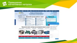Превышение
когнитивных нагрузок
 