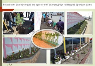 Компанийн ойр орчиндоо эко орчинг бий болгоход бүх нийтээрээ оролцож байна
 