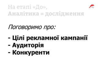 Поговоримо про:
- Цілі рекламної кампанії
- Аудиторія
- Конкуренти
 