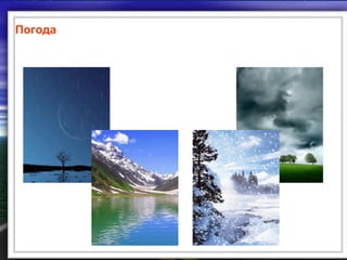 Погода –это состояние тропосферы в данном месте,
в данное время
 