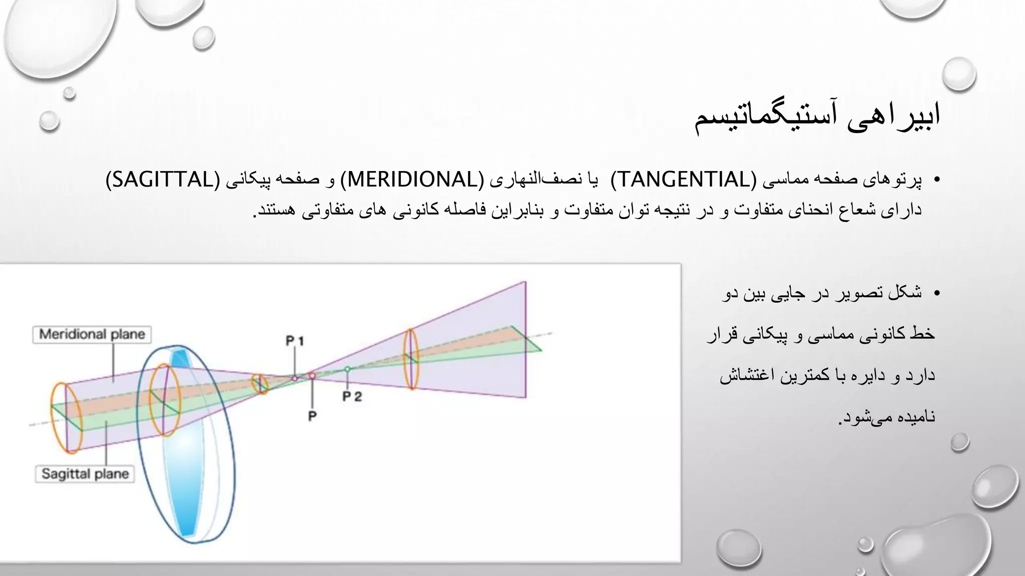 ابیراهیهای رنگی، آستیگماتیسم و انحنای میدان | PPTX