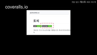 coveralls.io
개발-빌드-테스트-배포-피드백
 
