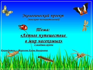 Презентация Отчет "Проект В Мире Насекомых" | PPT