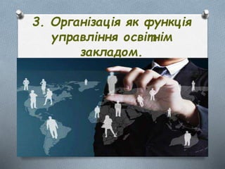 3. Організація як функція
управління освітнім
закладом.
 