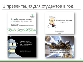 1 презентация для студентов в год…
3
 