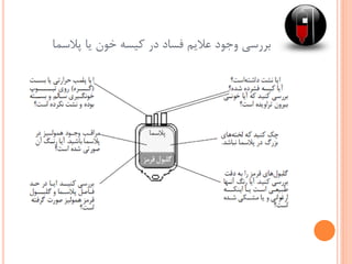 ‫پالسما‬ ‫یا‬ ‫خون‬ ‫کیسه‬ ‫در‬ ‫فساد‬ ‫عالیم‬ ‫وجود‬ ‫بررسی‬
 