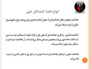 ‫خون‬ ‫کنندگان‬ ‫اهداء‬ ‫انواع‬
 