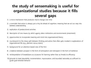 Organizing and the Process of Sensemaking