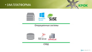 • 1IM.ПЛАТФОРМА
Операционные системы
СУБД
 