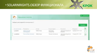 • SOLARINRIGHTS.ОБЗОР ФУНКЦИОНАЛА
 