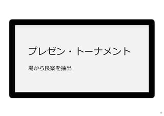 プレゼン・トーナメント
場から良案を抽出
68
 
