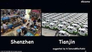 © 2017 NTT DOCOMO, INC. All rights reserved.
Shenzhen Tianjin
suggested by H.Tamura@Re:Public
23
 