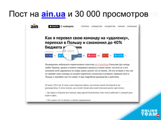 Пост на ain.ua и 30 000 просмотров