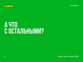 braind.agency
Лучшие в России по версии CSSDA12
А ЧТО
С ОСТАЛЬНЫМИ?
 