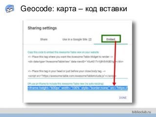 Geocode: карта – код вставки
 