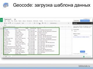 Geocode: загрузка шаблона данных
 