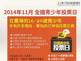 2014年11⽉ 全國青少年投票⽇
 