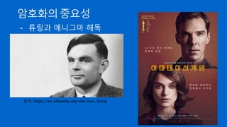 PBKDF2 (Password-Based Key Derivation Function 2)
- 사람이 기억할 수 있도록 암호 기반으로 random key 생성
- 입력한 암호를 기반으로 Salt 를 추가하고 정해진 횟수
(Iteration)만큼 HASH 수행
- Hash 함수가 빠르므로 Brute-force attack 을 방지하기 위해
서는 충분한 Iteration 을 실행 => Key stretching
- 암복호화시 사용자에게 암호를 입력 받는 SW들은 거의 대부
분 PBKDF2 를 사용
 