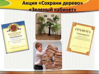 Акция «Сохрани дерево»
«Зеленый кабинет»
 