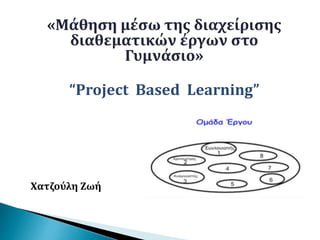 «Μάθηση μέσω της διαχείρισης
διαθεματικών έργων στο
Γυμνάσιο»
“Project Based Learning”
Χατζούλη Ζωή
 