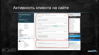 Активность клиента на сайте
 
