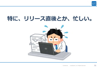 11Confidential Crowdworks, Inc. All Rights Reserved.
特に、リリース直後とか、忙しい。
 