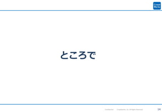 14Confidential Crowdworks, Inc. All Rights Reserved.
ところで
 