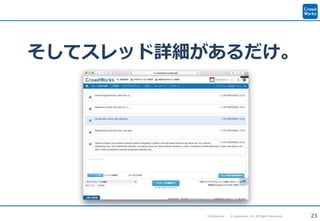 23Confidential Crowdworks, Inc. All Rights Reserved.
そしてスレッド詳細があるだけ。
 