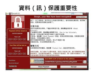 資料（訊）保護重要性
4
 