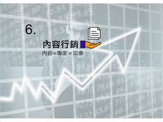 內容行銷
6.
內容=專家＝印象
 
