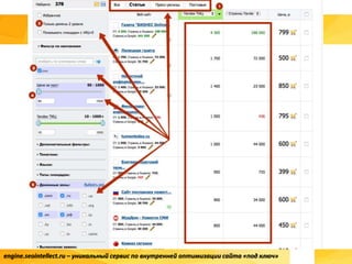 engine.seointellect.ru – уникальный сервис по внутренней оптимизации сайта «под ключ»
 