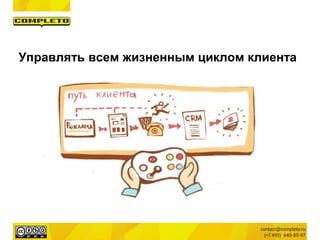 Управлять всем жизненным циклом клиента
 