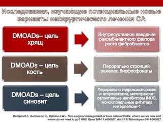 Buttgereit F., Burmester G., Bijlsma J.W.J. Non-surgical management of knee osteoarthritis: where are we now and
where do we need to go? RMD Open 2014;1:e000027. doi:10.1136/rmdopen-2014-000027
 