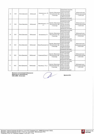 Документ зарегистрирован № 3610 от 13.07.2017 Комаров А.Б. ("МКМ-Логистика" ООО)
Документ зарегистрирован № 09-1-172/17 от 13.07.2017 (Мосэкопром ГКУ)
Страница 18 из 18. Страница создана: 13.07.2017 11:04
 