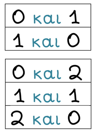 0 και 1
1 και 0
0 και 2
1 και 1
2 και 0
 