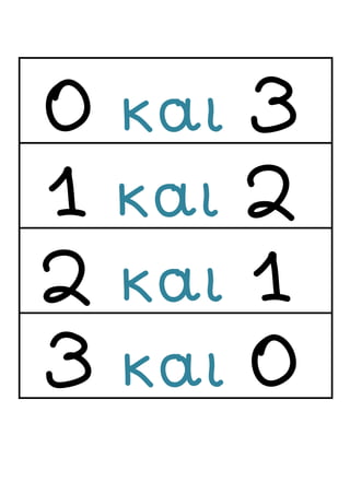 0 και 3
1 και 2
2 και 1
3 και 0
 