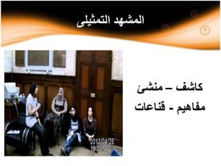 ‫التمثيلى‬ ‫المشهد‬
‫كاشف‬–‫منشئ‬
‫مفاهيم‬-‫قناعات‬
 