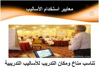 ‫األساليب‬ ‫استخدام‬ ‫معايير‬
‫التد‬ ‫لألساليب‬ ‫التدريب‬ ‫ومكان‬ ‫مناخ‬ ‫تناسب‬‫ريبية‬
 