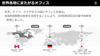 8世界各地にまたがるオフィス
 