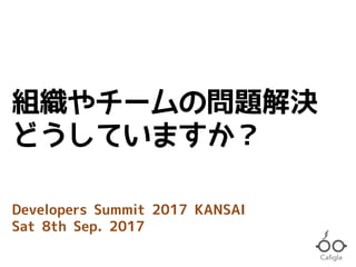 組織やチームの問題解決
どうしていますか？
Developers Summit 2017 KANSAI
Sat 8th Sep. 2017
 