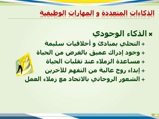 ‫اٌنوبءاد‬‫اٌٛظ١ف١خ‬ ‫اٌّٙبهاد‬ ٚ ‫اٌّزؼلكح‬
ٞ‫اٌٛعٛك‬ ‫اٌنوبء‬
‫ثّجبكة‬ ٍٟ‫اٌزؾ‬ٚ١‫أفالل‬‫بد‬‫ٍٍ١ّخ‬
‫اٌؾ١بح‬ ِٓ ‫ثبٌغوع‬ ‫ػّ١ك‬ ‫اكهان‬ ‫ٚعٛك‬
‫اٌؾ١بح‬ ‫رمٍجبد‬ ‫ػٕل‬ ‫اٌيِالء‬ ‫َِبػلح‬
ُٙ‫اٌزف‬ ِٓ ‫ػبٌ١خ‬ ‫هٚػ‬ ‫اثلاء‬ٌٓ٠‫٣فو‬
ًّ‫اٌؼ‬ ‫ىِالء‬ ‫ِغ‬ ‫ثبالرؾبك‬ ٟٔ‫اٌوٚؽب‬ ‫اٌشؼٛه‬
52
 