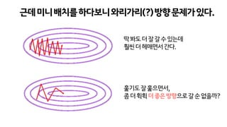 근데미니배치를하다보니와리가리(?)방향문제가있다.
딱봐도더잘갈수있는데
훨씬더헤매면서간다.
훑기도잘훑으면서,
좀더휙휙더좋은방향으로갈순없을까?
 