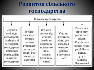 Розвиток сільського
господарства
 