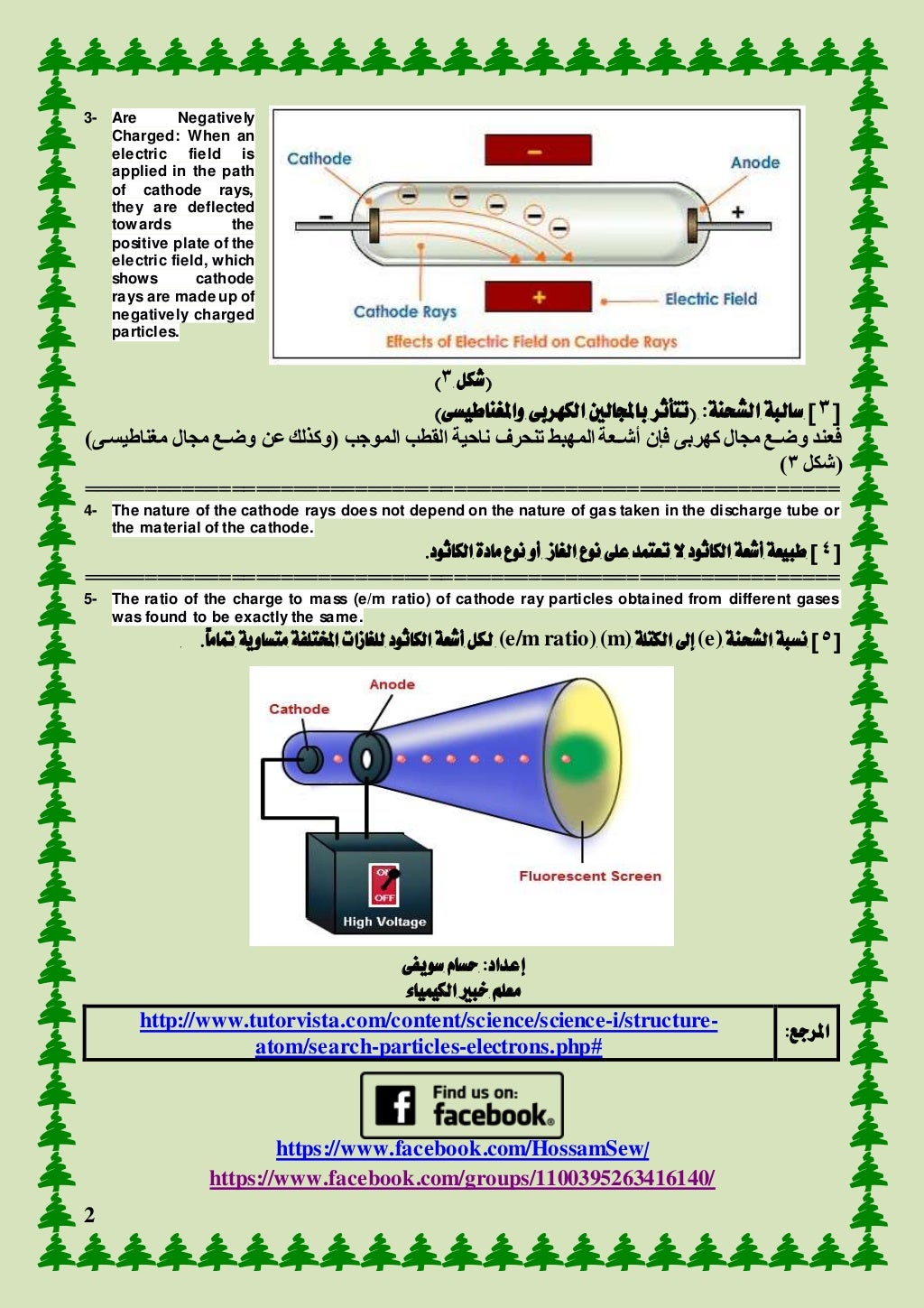 2
3- Are Negatively
Charged: When an
electric field is
applied in the path
of cathode rays,
they are deflected
towards the...