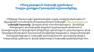 «Մխիթար Սեբաստացի» կրթահամալիրն ապրիլ ամսից իրականացնում է
միջազգային ուսումնական բնապահպանական նախագիծ՝ «Գետը քաղաքում»։
Նախագծի նպատակը. Հրազդան գետի ուսումնասիրություն, վտակների
ծանոթացում, գետավազանի մաքրման կարևորության գնահատում,
մշտադիտարկում, էկոլոգիական խնդիրների արձանագրում, քարտեզագրում, գետի
երկայնքով բնակություն հաստատած բնակիչների ներգրավում, անդրսահմանային
համագործակցություն, նախագծի պատասխանատու դասավանդողների և
սովորողների գործուղում, փորձի փոխանակում նախագծի գործընկերների հետ։
 