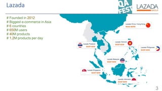 Lazada
3
# Founded in 2012
# Biggest e-commerce in Asia
# 6 countries
# 650M users
# 40M products
# 1,2M products per day
 