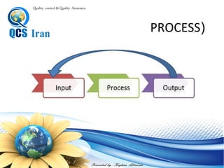 Presented by : Keyhan Abbasian
Quality control & Quality Assurance
‫فرآيند‬((PROCESS
 