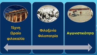 Τέχνη
Ωραίο
φιλοκαλία
Φιλοξενία
Φιλοπατρία
Αγωνιστικότητα
ΡΟΥΣΣΗ ΜΑΡΙΑ ΠΕ02
9
 