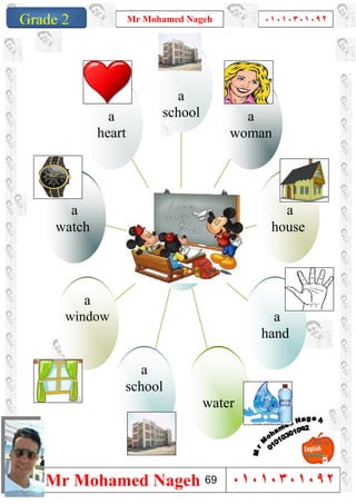 1
Grade 1
Mr Mohamed Nageh ٠١٠١٠٣٠١٠٩٢
Mr Mohamed Nageh ٠١٠١٠٣٠١٠٩٢Grade 2
a
heart
a
watch
a
window
a
school
water
a
hand
a
house
a
woman
a
school
69
 