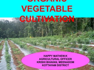ORGANIC
VEGETABLE
CULTIVATION
HAPPY MATHEW.K
AGRICULTURAL OFFICER
KRISHI BHAVAN, MEENADOM
KOTTAYAM DISTRICT
 